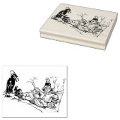 Scarecrow in een kunststempel voor illustratie van rubberstempel (Gestempeld)