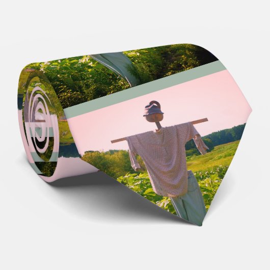 Scarecrow in tuinveld Afbeelding Stropdas (Opgerold)