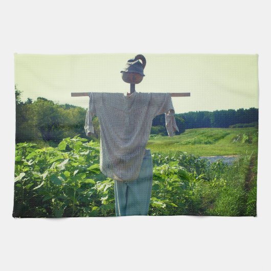 Scarecrow in tuinveld theedoek (Horizontaal)