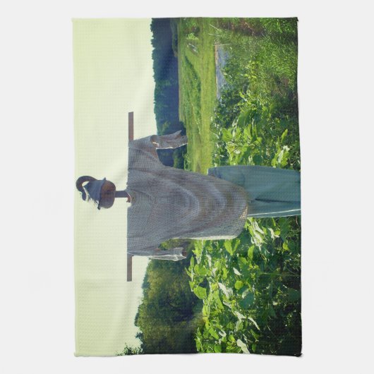 Scarecrow in tuinveld theedoek (Verticaal)