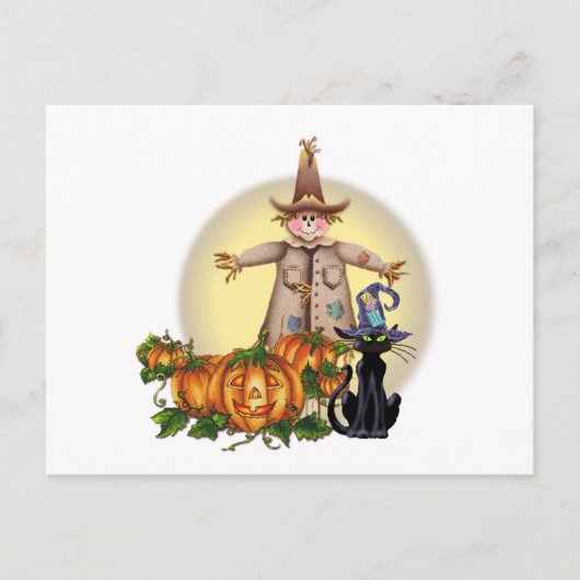 SCARECROW, JACK & CAT door SHARON SHARPE Briefkaart (Voorkant)
