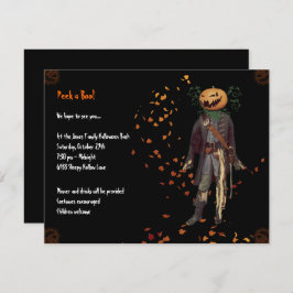 Scarecrow Jack Halloween Party Invitation Kaart