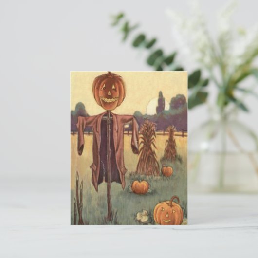 Scarecrow Jack O Lantern Pumpkin Briefkaart (Staand voorkant)