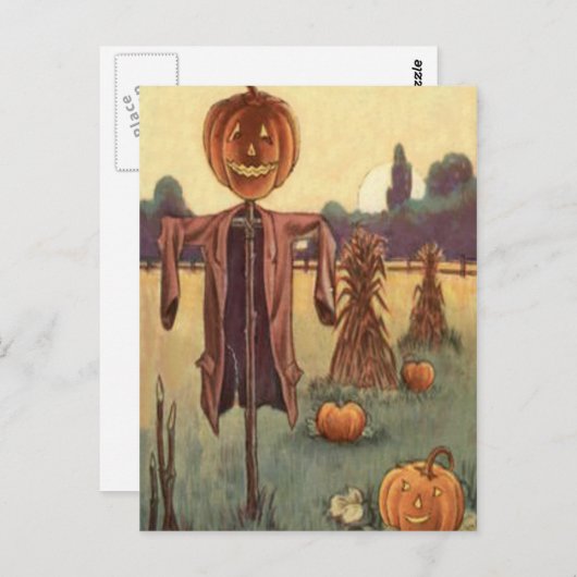 Scarecrow Jack O Lantern Pumpkin Briefkaart (Voorkant / Achterkant)