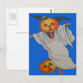 Scarecrow Jack O' Lantern Pumpkin Ghost Briefkaart (Voorkant / Achterkant)