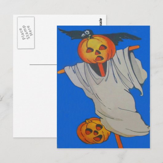 Scarecrow Jack O' Lantern Pumpkin Ghost Briefkaart (Voorkant / Achterkant)