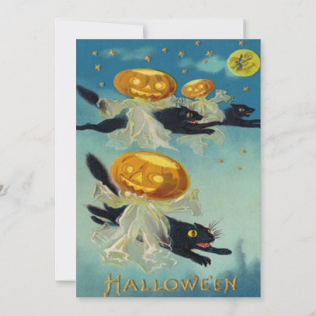 Scarecrow Jack O Lantern Pumpkin Stars Full Moon (Voorkant)