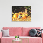 Scarecrow King op zijn pompoen troon Canvas Afdruk (Insitu (Woonkamer))