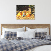 Scarecrow King op zijn pompoen troon Canvas Afdruk (Insitu (Slaapkamer))