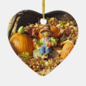 Scarecrow King op zijn pompoen troon Keramisch Ornament (Voorkant)