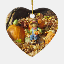 Scarecrow King op zijn pompoen troon Keramisch Ornament