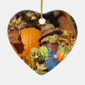 Scarecrow King op zijn pompoen troon Keramisch Ornament (Achterkant)