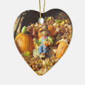 Scarecrow King op zijn pompoen troon Keramisch Ornament (Links)