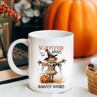 Scarecrow Kisses en Oogst Wensen Herfst Koffiemok