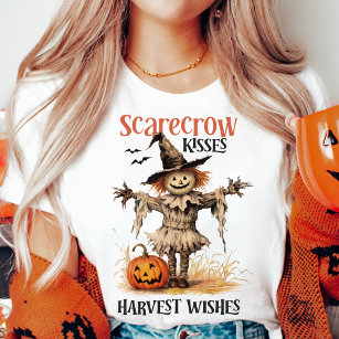 Scarecrow Kisses en Oogst Wensen Herfst T-shirt