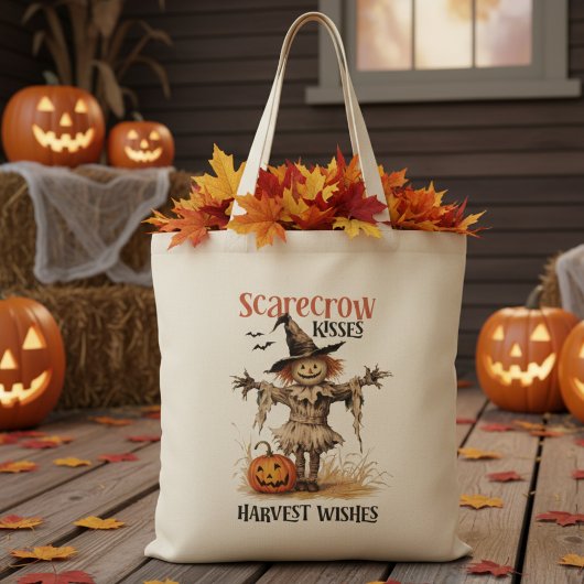 Scarecrow Kisses en Oogst Wensen Herfst Tote Bag