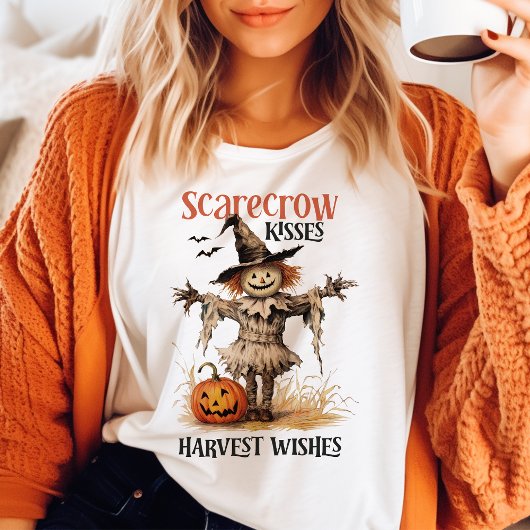Scarecrow Kisses Oogst Wishes  Halloween Tri-Blend Shirt