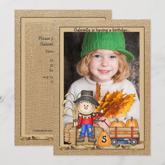 Scarecrow Lijst Fotouitnodiging Kaart (Voorkant / Achterkant)