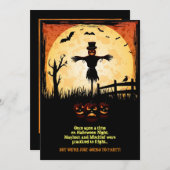 Scarecrow Moonlight Halloween Party-kaart Kaart (Voorkant / Achterkant)