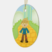 Scarecrow on Yellow Brick Road met kerstversiering Keramisch Ornament (Links)