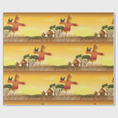 Scarecrow op een Boerderij-omlooppapier Cadeaupapier (Vlak)