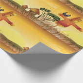 Scarecrow op een Boerderij-omlooppapier Cadeaupapier (Hoek)