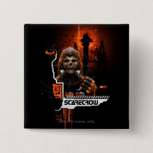 Scarecrow Oranje grafisch Vierkante Button 5,1 Cm
