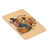 Scarecrow Pompoen Halloween Rustieke Vibes Art Magneet (Rechterzijde)