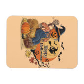 Scarecrow Pompoen Halloween Rustieke Vibes Art Magneet (Horizontaal)