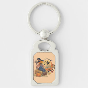 Scarecrow Pompoen Halloween Rustieke Vibes Art Sleutelhanger
