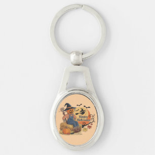 Scarecrow Pompoen Halloween Rustieke Vibes Art Sleutelhanger