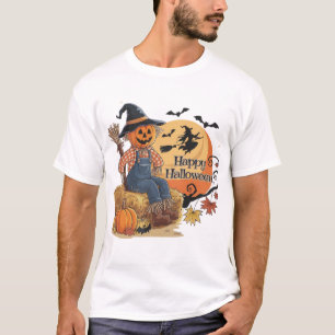 Scarecrow Pompoen Halloween Rustieke Vibes Art T-shirt