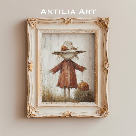 Scarecrow Portret Schilderij  Straw Man Poster
