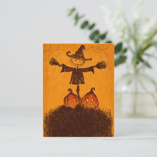Scarecrow Pumpkin Briefkaart (Staand voorkant)