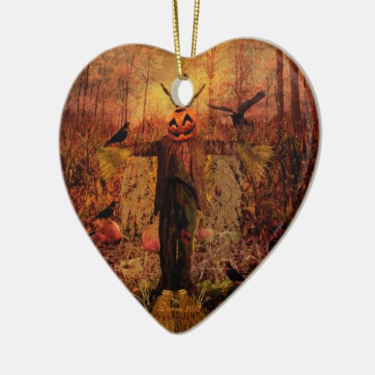 Scarecrow Pumpkin Patch Heart Ornament (Links)