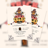 Scarecrow Pumpkin Trick or treat Halloween Party Kaart