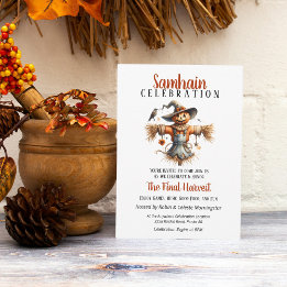 Scarecrow Samhain Harvest Halloween Party Kaart