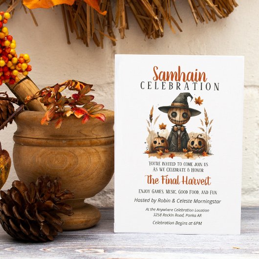 Scarecrow Samhain Harvest Halloween Party Kaart