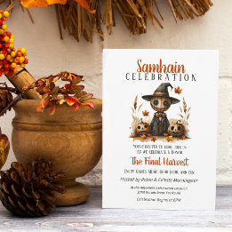 Scarecrow Samhain Harvest Halloween Party Kaart