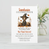 Scarecrow Samhain Harvest Halloween Party Kaart (Staand voorkant)