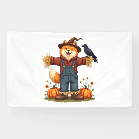 Scarecrow Samoyed Dog Spandoek (Horizontaal)