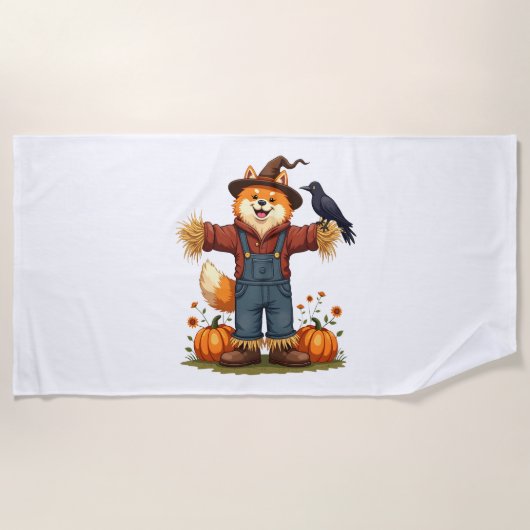 Scarecrow Samoyed Dog Strandlaken (Voorkant)