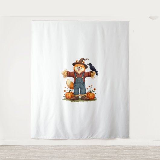 Scarecrow Samoyed Dog Wandkleed (Voorkant)