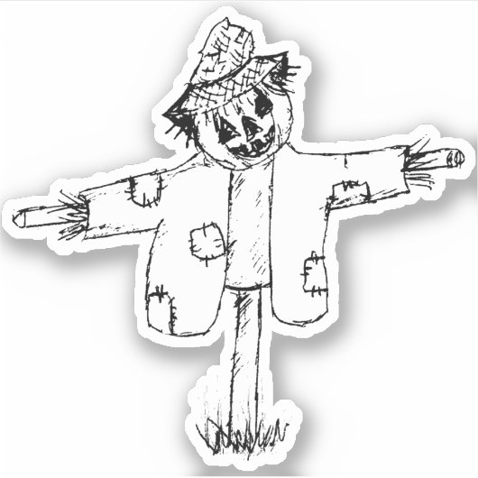 Scarecrow Schets Sticker (Voorkant)