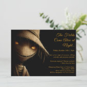 Scarecrow Shadows Halloween Costume Party Invitati Kaart (Staand voorkant)
