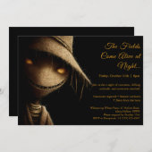 Scarecrow Shadows Halloween Costume Party Invitati Kaart (Voorkant / Achterkant)