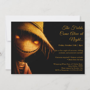 Scarecrow Shadows Halloween Kostuum Party Invitati Kaart