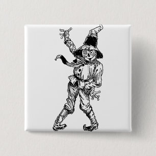 Scarecrow Waving Vierkante Button 5,1 Cm