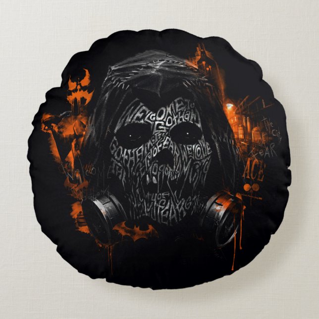 Scarecrow - Welkom in Gotham City Rond Kussen (Voorkant)