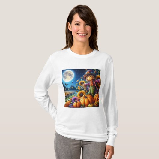 Scarecrow Zonnebloemen T Shirt (Voorkant volledig)